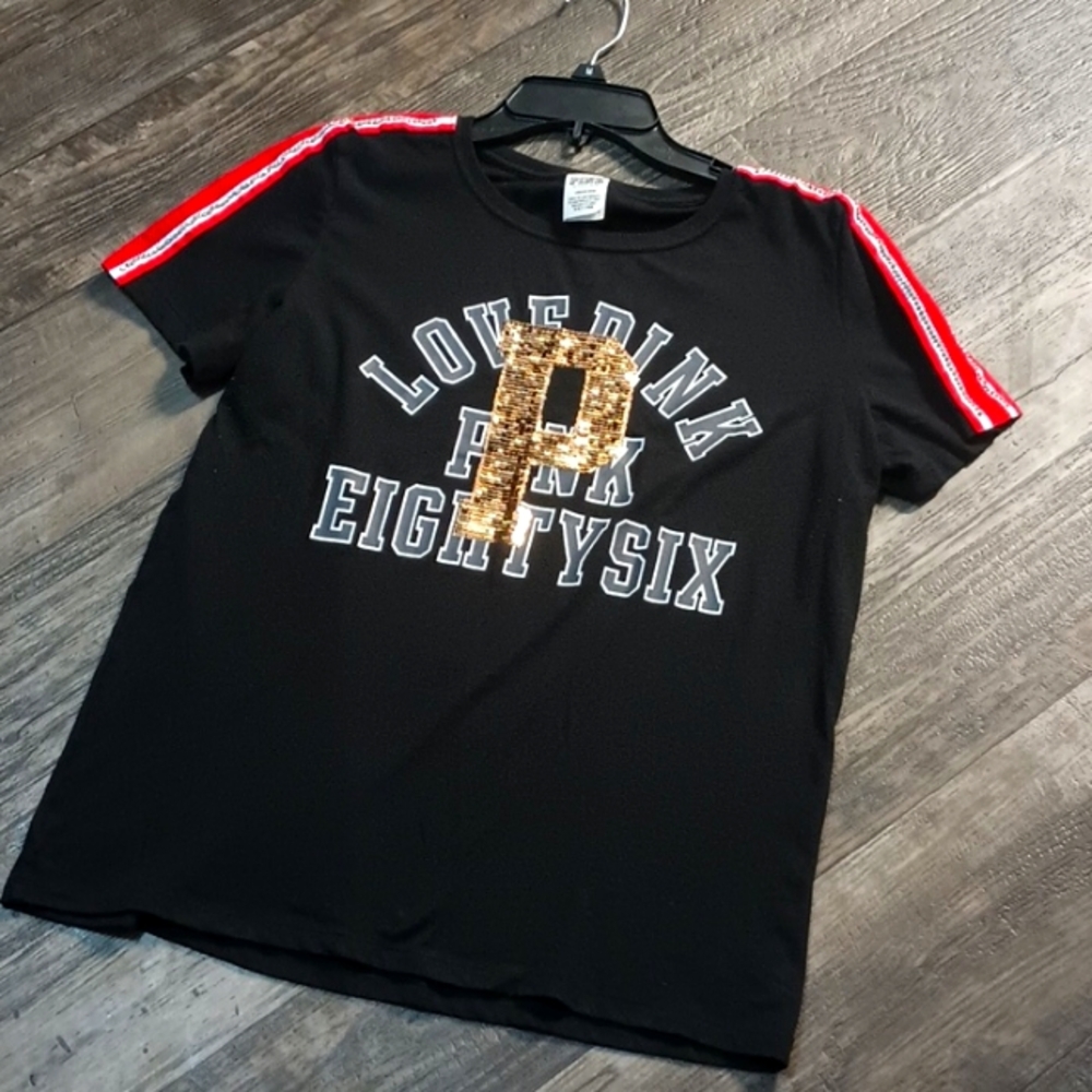 Women's VS PINK Limited Edition Bling Perfect Crew Tee ps